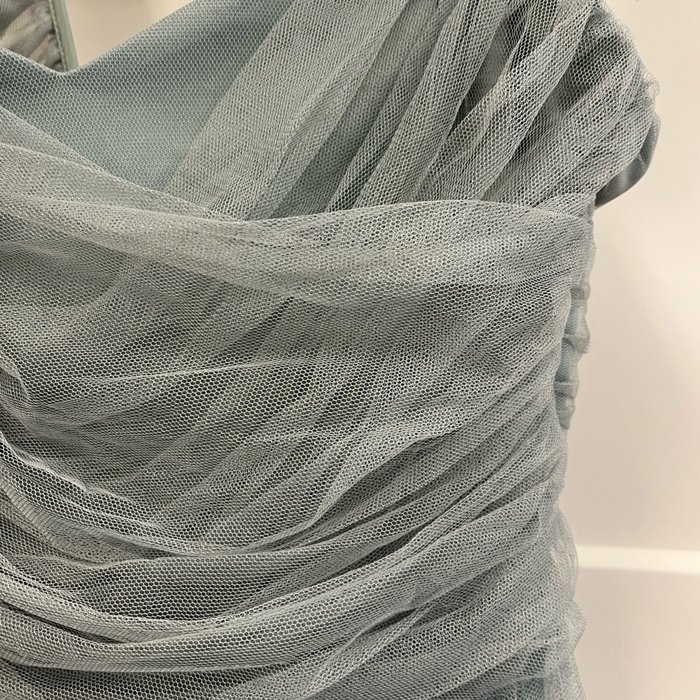 Lulus - Pure Radiance Sage Brush Mesh Swiss Dot Tiered Maxi Dress Green - S - Picture 11 of 13